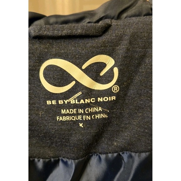 Be by Blanc Noir Navy Blue Hooded Zip-Up Quilted Puffer Vest Women's Size XLarge - Picture 6 of 9